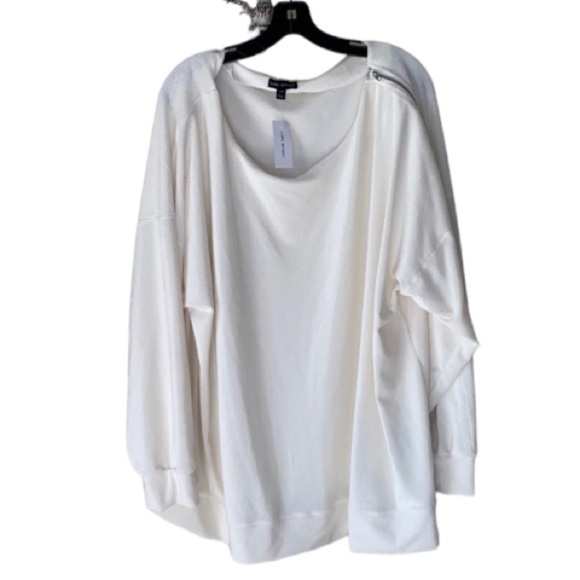 Lane Bryant‎ blouse knit velour ribbed soft zipper shoulder detail NEW 26/28 - Picture 8 of 8